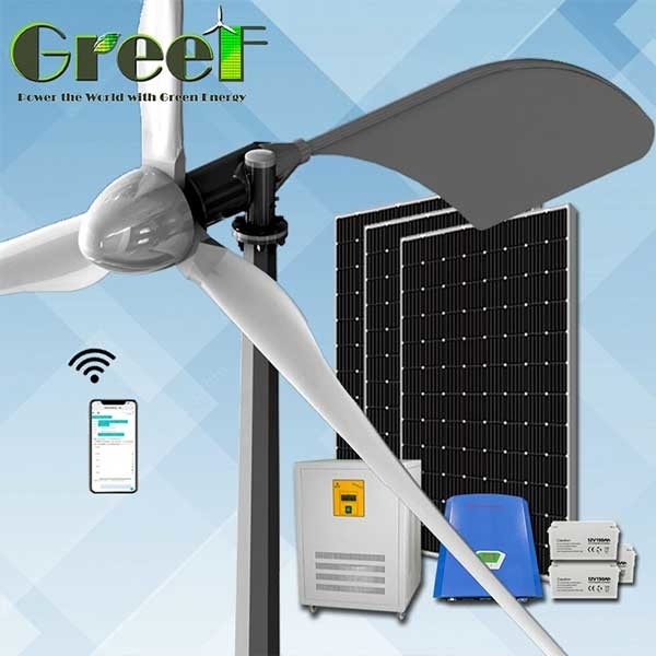 1KW 5KW GREEF Energy Niski poziom hałasu Pozioma oś turbiny wiatrowej Kompletny zestaw systemu zasilania