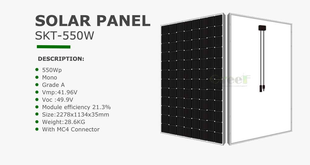 System solarny on-grid i off-grid z panelami słonecznymi z monokrystalicznego krzemu z akumulatorem i falownikiem