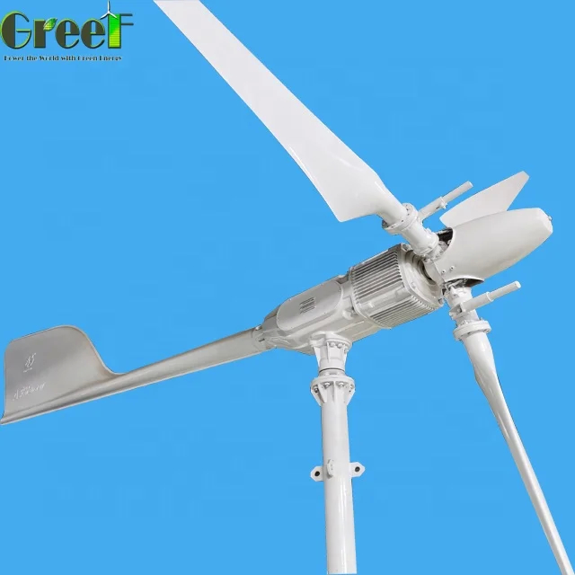 Turbina wiatrowa z kontrolą odchylenia i skoku wiatru, z trójfazowym generatorem prądu przemiennego z magnesami trwałymi, 5kW, wysoka wydajność wytwarzania energii