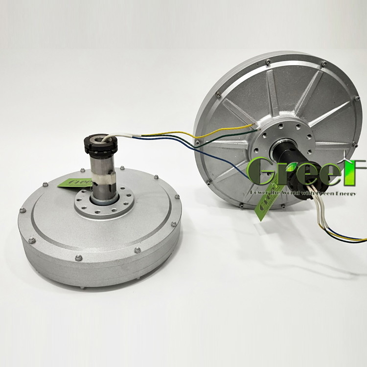 200w 1kw 3kw 5kw 48v 100rpm 200rpm Wysokiej wydajności dyskowy stały magnetyczny alternator bez rdzenia do wykorzystania w turbinie wiatrowej