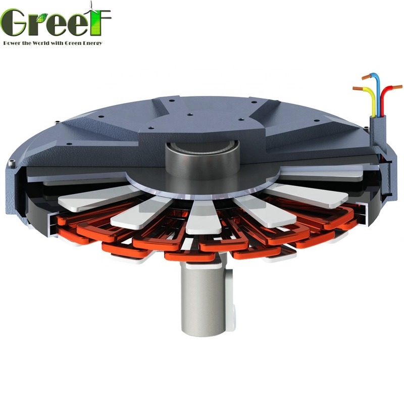 2kw bezrdzeniowy generator z magnesami trwałymi 3-fazowy generator energii elektrycznej