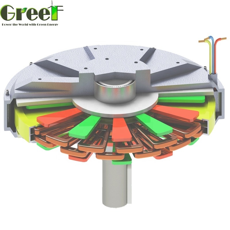 2kw bezrdzeniowy generator z magnesami trwałymi 3-fazowy generator energii elektrycznej